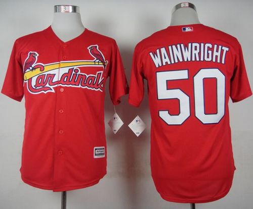 Cardinals #50 Adam Wainwright Red Cool Base Stitched MLB Jersey