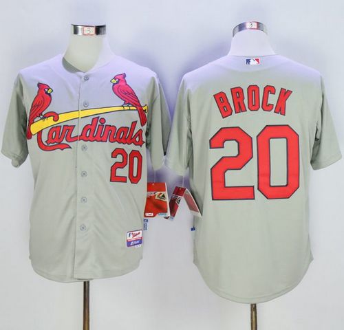 Cardinals #20 Lou Brock Grey Cool Base Stitched MLB Jersey