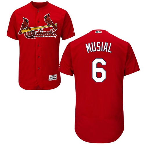 Cardinals #6 Stan Musial Red Flexbase Authentic Collection Stitched MLB Jersey