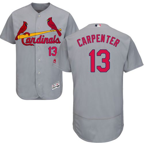 Cardinals #13 Matt Carpenter Grey Flexbase Authentic Collection Stitched MLB Jersey - Click Image to Close