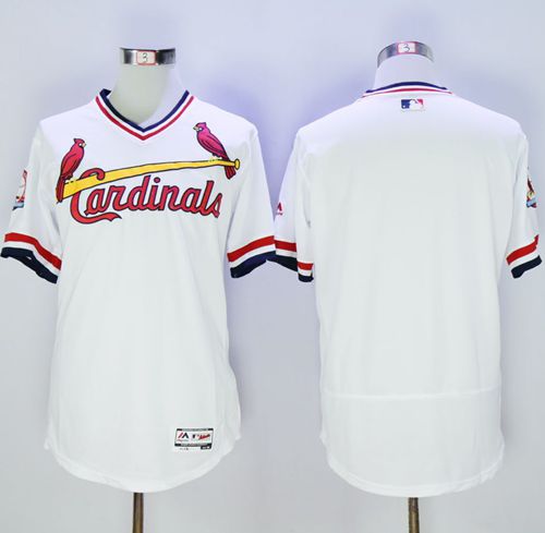 Cardinals Blank White Flexbase Authentic Collection Cooperstown Stitched MLB Jersey