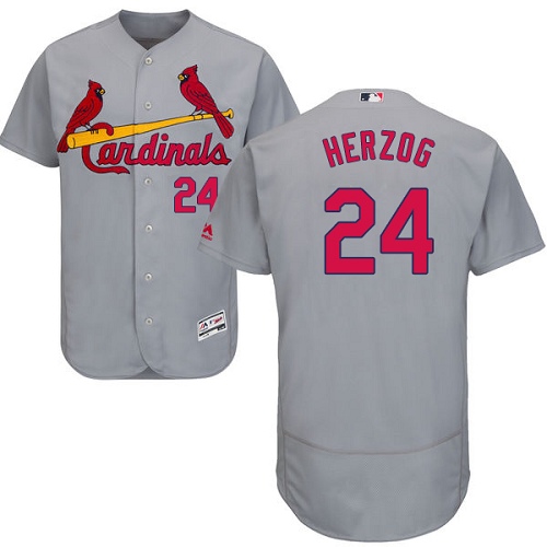 Cardinals #24 Whitey Herzog Grey Flexbase Authentic Collection Stitched MLB Jersey