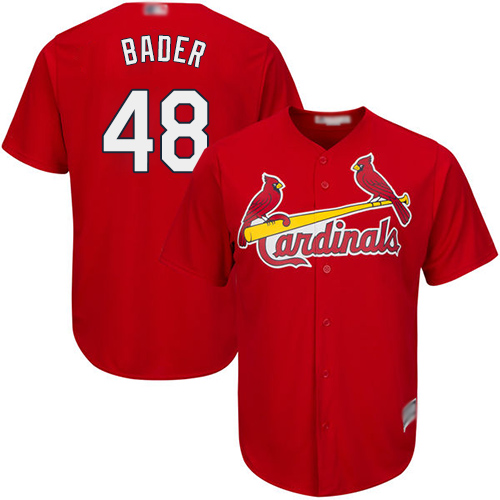 Cardinals #48 Harrison Bader Red New Cool Base Stitched MLB Jersey - Click Image to Close