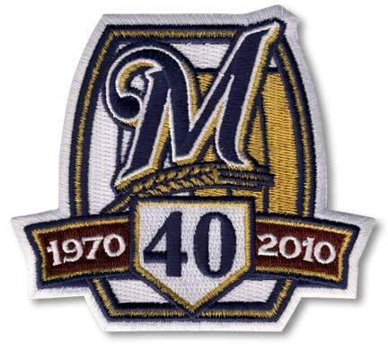 Stitched 2010 Milwaukee Brewers 40th Anniversary Jersey Patch - Click Image to Close