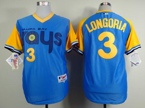 Rays #3 Evan Longoria Light Blue 1988 Turn Back The Clock Stitched MLB Jersey