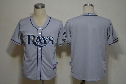 Rays Blank Grey Cool Base Stitched MLB Jersey