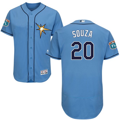 Rays #20 Steven Souza Light Blue Flexbase Authentic Collection Stitched MLB Jersey - Click Image to Close