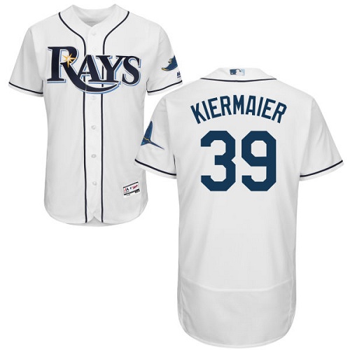 Rays #39 Kevin Kiermaier White Flexbase Authentic Collection Stitched MLB Jersey - Click Image to Close