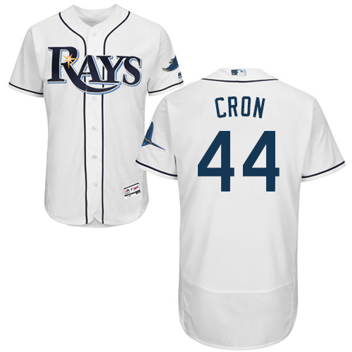 Rays #44 CJ Cron White Flexbase Authentic Collection Stitched MLB Jersey