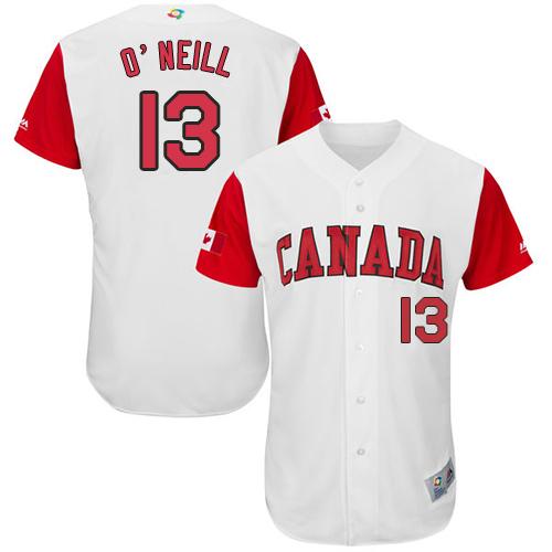 Team Canada #13 Tyler O'Neill White 2017 World MLB Classic Authentic Stitched MLB Jersey