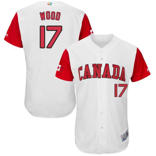 Team Canada #17 Eric Wood White 2017 World MLB Classic Authentic Stitched MLB Jersey