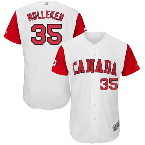 Team Canada #35 Dustin Molleken White 2017 World MLB Classic Authentic Stitched MLB Jersey - Click Image to Close