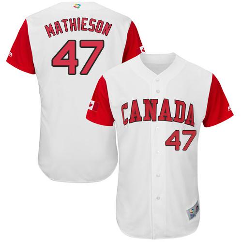 Team Canada #47 Scott Mathieson White 2017 World MLB Classic Authentic Stitched MLB Jersey