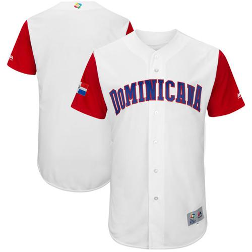 Team Dominican Republic Blank White 2017 World MLB Classic Authentic Stitched MLB Jersey