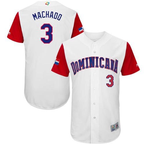 Team Dominican Republic #3 Manny Machado White 2017 World MLB Classic Authentic Stitched MLB Jersey - Click Image to Close