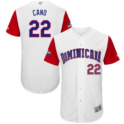 Team Dominican Republic #22 Robinson Cano White 2017 World MLB Classic Authentic Stitched MLB Jersey