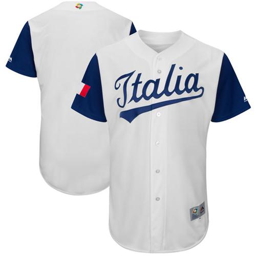 Team Italy Blank White 2017 World MLB Classic Authentic Stitched MLB Jersey