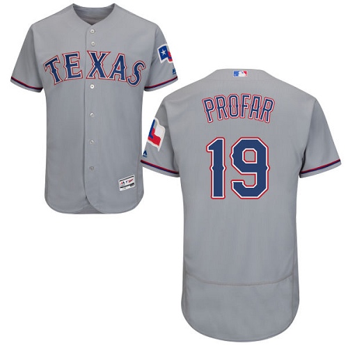 Rangers #19 Jurickson Profar Grey Flexbase Authentic Collection Stitched MLB Jersey