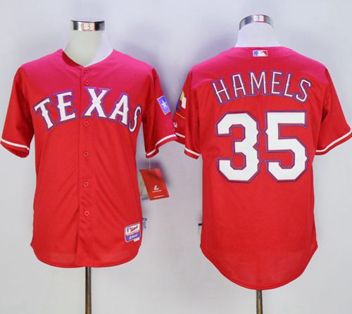 Rangers #35 Cole Hamels Red Cool Base Stitched MLB Jersey - Click Image to Close