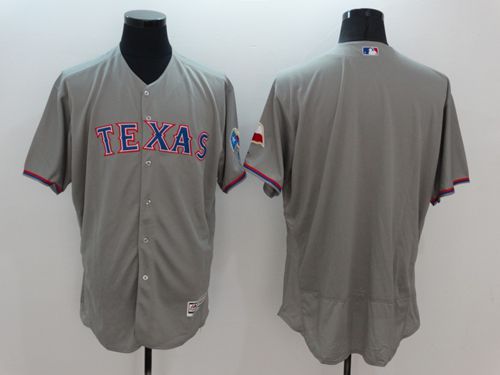 Rangers Blank Grey Flexbase Authentic Collection Stitched MLB Jersey