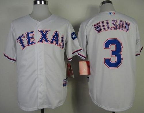 Rangers #3 Russell Wilson White Cool Base Stitched MLB Jersey