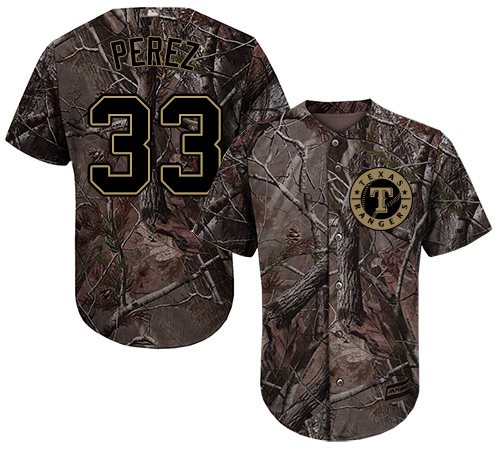 Rangers #33 Martin Perez Camo Realtree Collection Cool Base Stitched MLB Jersey