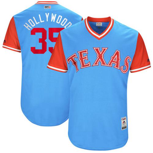 Rangers #35 Cole Hamels Light Blue "Hollywood" Players Weekend Authentic Stitched MLB Jersey - Click Image to Close