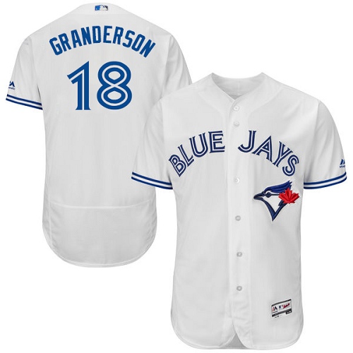 Blue Jays #18 Curtis Granderson White Flexbase Authentic Collection Stitched MLB Jersey