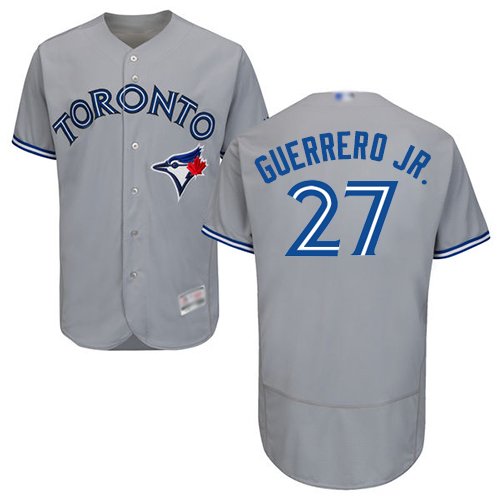 Blue Jays #27 Vladimir Guerrero Jr. Grey Flexbase Authentic Collection Stitched MLB Jersey - Click Image to Close