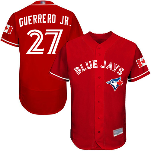 Blue Jays #27 Vladimir Guerrero Jr. Red Flexbase Authentic Collection Canada Day Stitched MLB Jersey