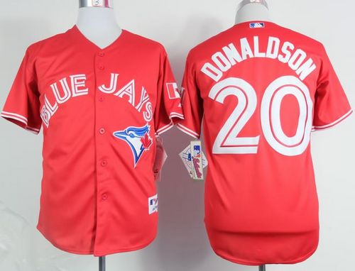 Blue Jays #20 Josh Donaldson Red Canada Day Stitched MLB Jersey