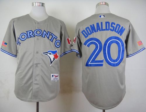 Blue Jays #20 Josh Donaldson Grey Road Cool Base Stitched MLB Jersey