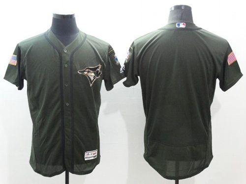 Blue Jays Blank Green Flexbase Authentic Collection Salute to Service Stitched MLB Jersey