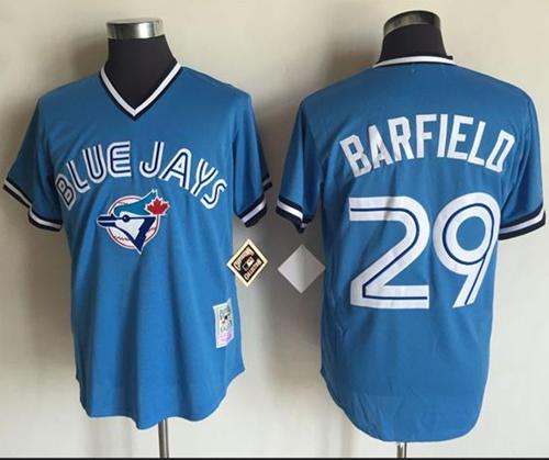 Mitchell And Ness Blue Jays #29 Jesse Barfield Blue Throwback Stitched MLB Jersey