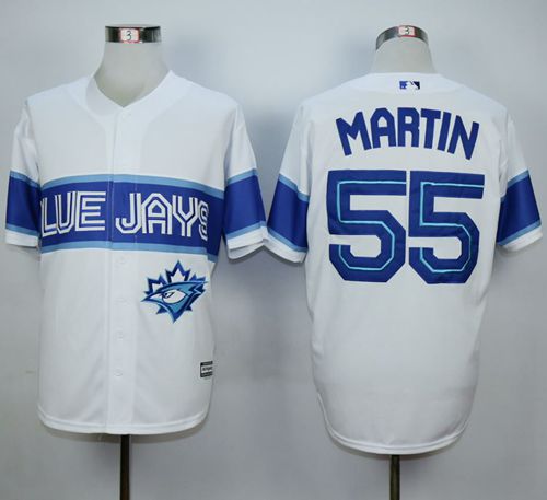 Blue Jays #55 Russell Martin White Exclusive New Cool Base Stitched MLB Jersey - Click Image to Close