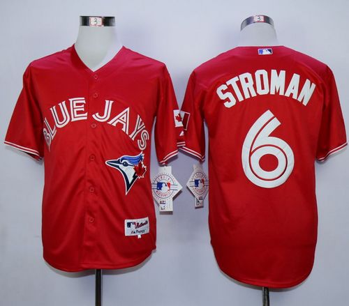 Blue Jays #6 Marcus Stroman Red Canada Day Stitched MLB Jersey - Click Image to Close