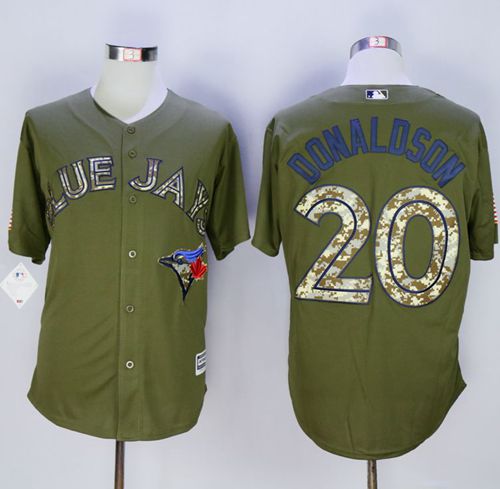 Blue Jays #20 Josh Donaldson Green Camo New Cool Base Stitched MLB Jersey