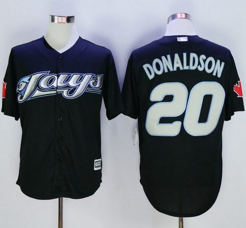 Blue Jays #20 Josh Donaldson Black New Cool Base Stitched MLB Jersey - Click Image to Close