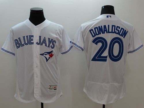 Blue Jays #20 Josh Donaldson White Flexbase Authentic Collection Stitched MLB Jersey - Click Image to Close