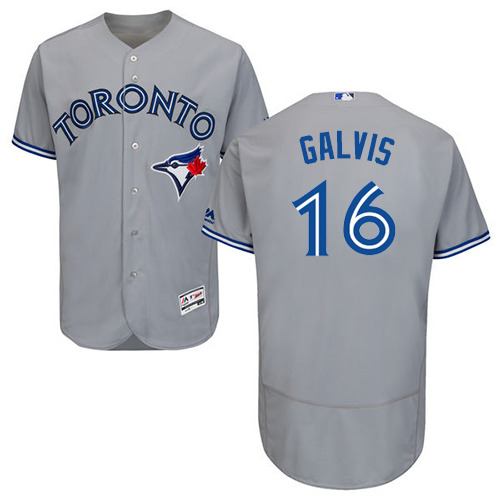 Blue Jays #16 Freddy Galvis Grey Flexbase Authentic Collection Stitched MLB Jersey