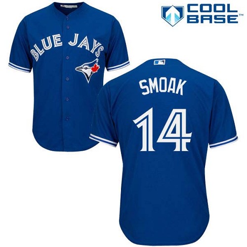 Blue Jays #14 Justin Smoak Blue New Cool Base Stitched MLB Jersey