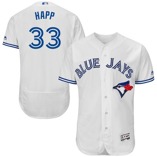 Blue Jays #33 J.A. Happ White Flexbase Authentic Collection Stitched MLB Jersey