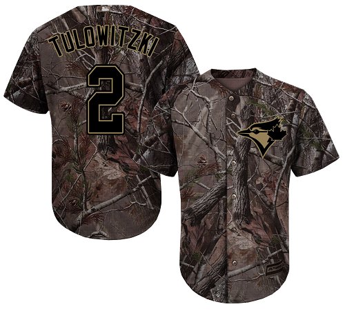 Blue Jays #2 Troy Tulowitzki Camo Realtree Collection Cool Base Stitched MLB Jersey