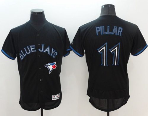 Blue Jays #11 Kevin Pillar Black Fashion Flexbase Authentic Collection Stitched MLB Jersey