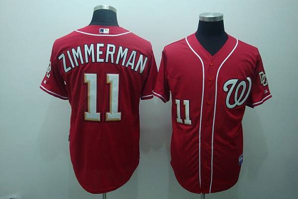 Nationals #11 Ryan Zimmerman Red Stitched MLB Jersey