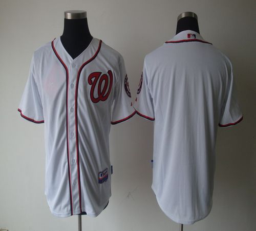 Nationals Blank White Cool Base Stitched MLB Jersey - Click Image to Close