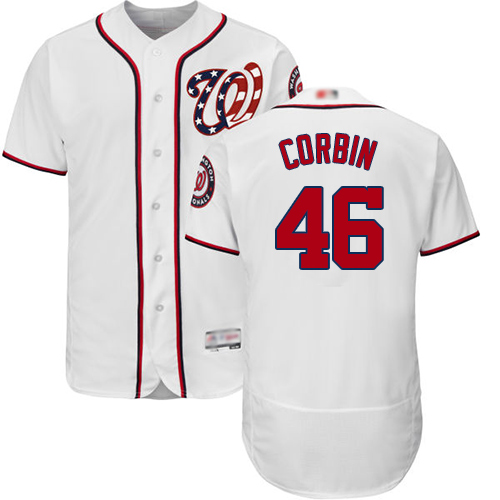 Nationals #46 Patrick Corbin White Flexbase Authentic Collection Stitched MLB Jersey