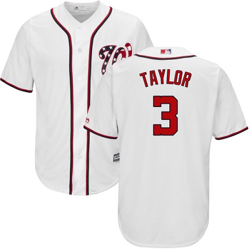 Nationals #3 Michael Taylor White New Cool Base Stitched MLB Jersey