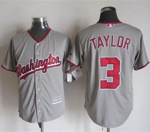 Nationals #3 Michael Taylor Grey New Cool Base Stitched MLB Jersey - Click Image to Close