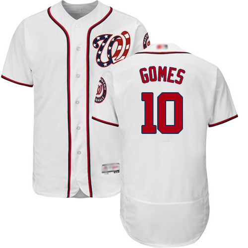 Nationals #10 Yan Gomes White Flexbase Authentic Collection Stitched MLB Jersey